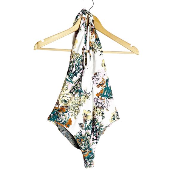 Maaji Jacobean Maia Plunge Floral Paisley Print Reversible One Piece Swimsuit M - Picture 4 of 13